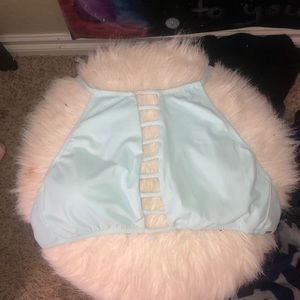 light blue VS PINK bikini top